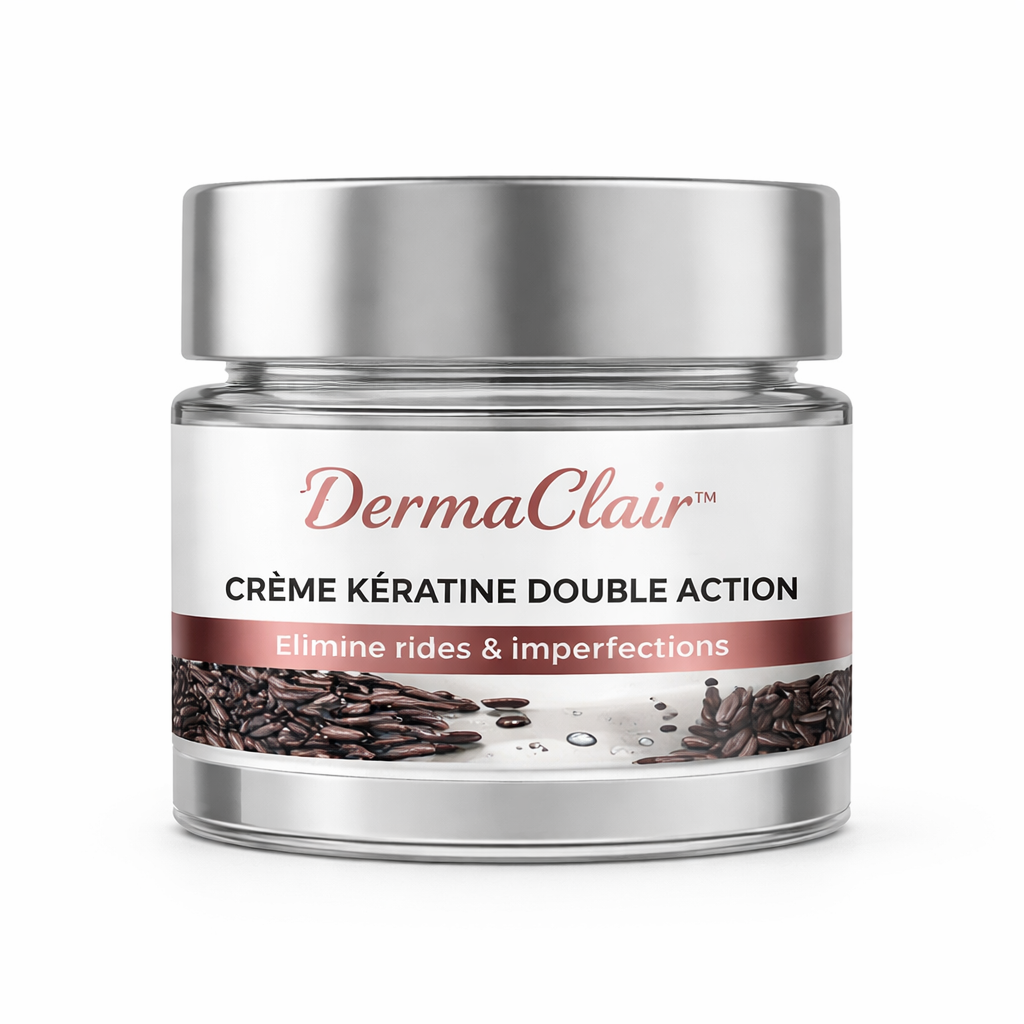 DermaClair™ Crème Kératine Double Action | Effacez rides, taches et peau abîmée en quelques minutes !
