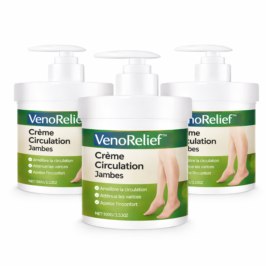 VenoRelief™ Crème Circulation Jambes | Éliminez jambes lourdes, douleurs et gonflements en 3 minutes !