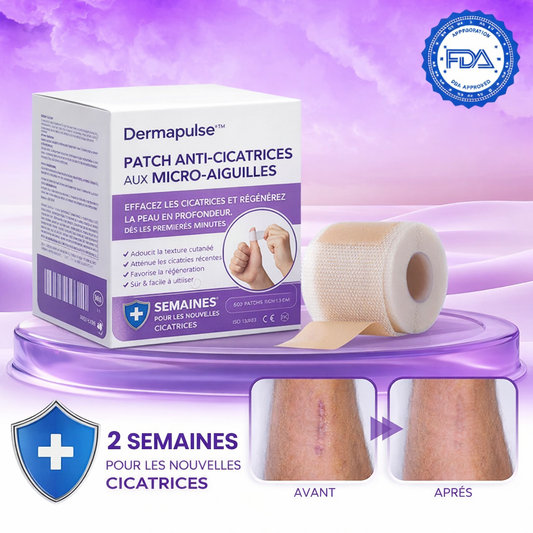 Dermapulse™ Patch Anti-Cicatrices aux Micro-Aiguilles | Effacez les cicatrices et régénérez la peau en profondeur dès les premières minutes !