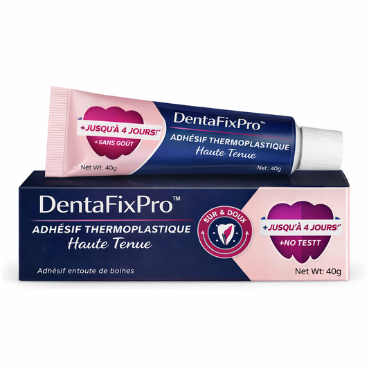 DentaFixPro™ Adhésif Thermoplastique Haute Tenue | Fixe instantanément votre prothèse, stoppe les mouvements gênants en 3 minutes !