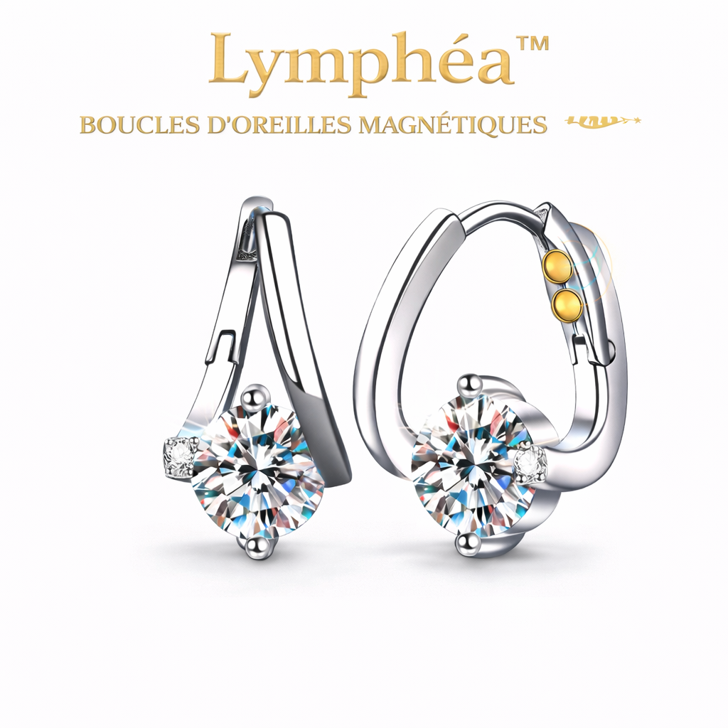 Lymphéa™ Boucles d’Oreilles Magnétiques Lymphatiques | Détoxifiez votre corps et éliminez les gonflements en 72 heures !