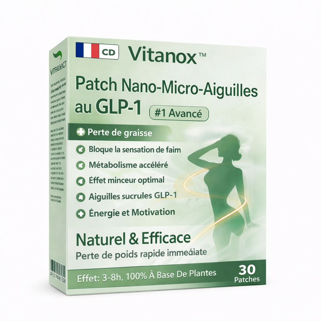Vitanox™ Patch Nano-Micro-Aiguilles au GLP‑1 | Perdez 5 kg de graisse abdominale en 7 jours !