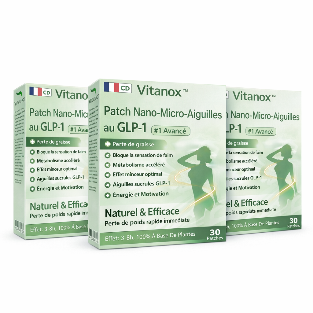 Vitanox™ Patch Nano-Micro-Aiguilles au GLP‑1 | Perdez 5 kg de graisse abdominale en 7 jours !