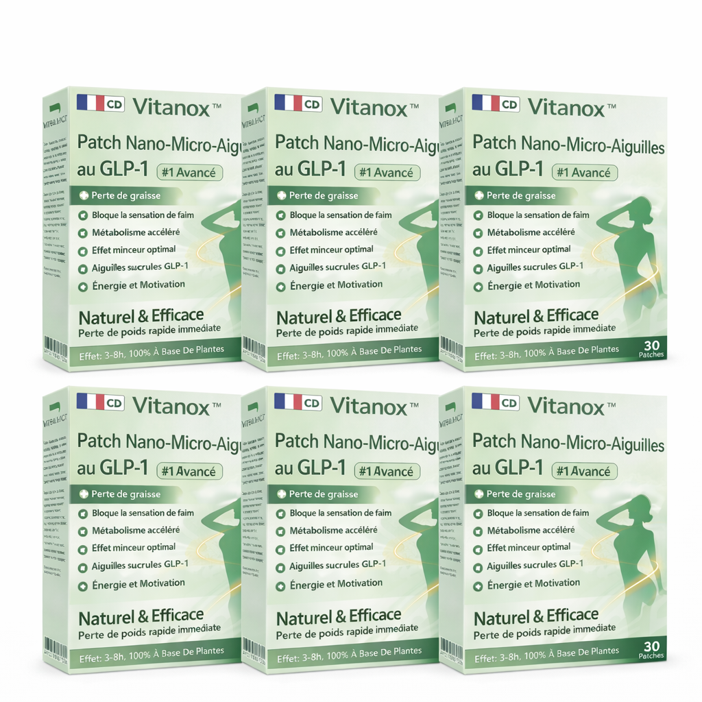 Vitanox™ Patch Nano-Micro-Aiguilles au GLP‑1 | Perdez 5 kg de graisse abdominale en 7 jours !