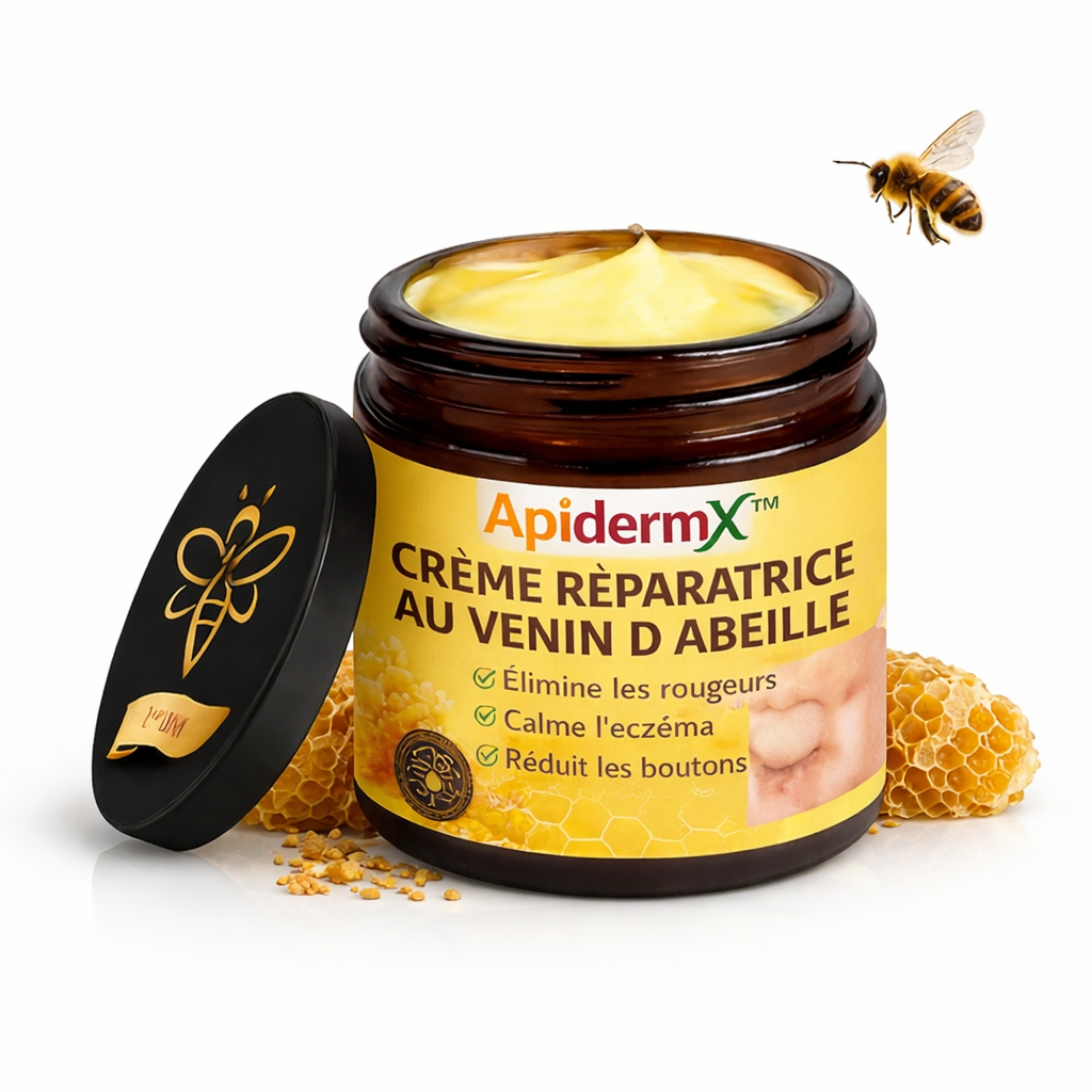 ApidermX™ Crème Réparatrice au Venin d’Abeille | Stoppe rougeurs, eczéma et boutons dès la première application !