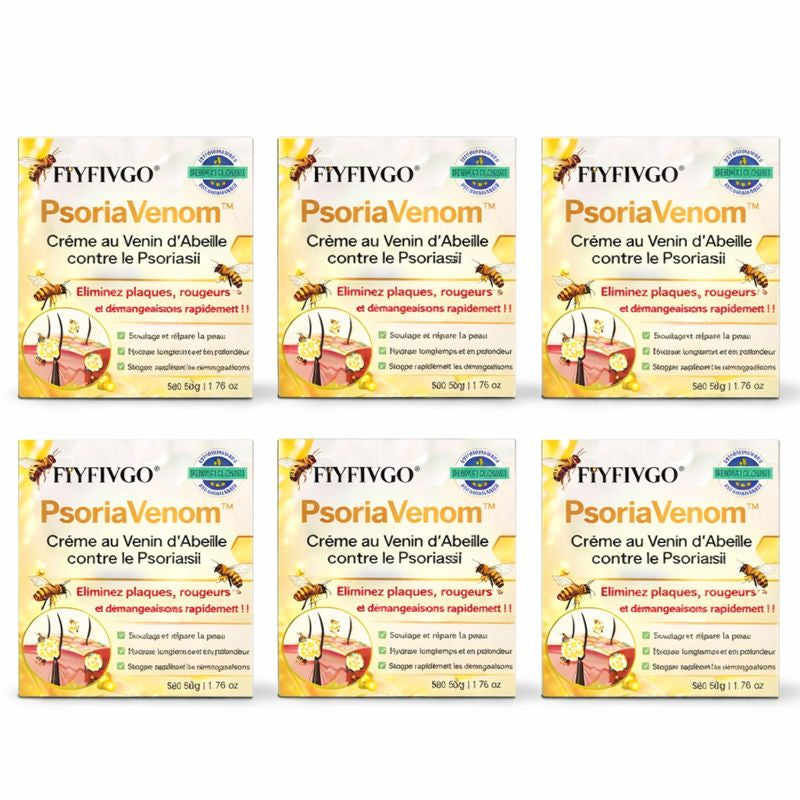 PsoriaVenom™ Crème au Venin d’Abeille contre le Psoriasis | Éliminez plaques, rougeurs et démangeaisons rapidement !