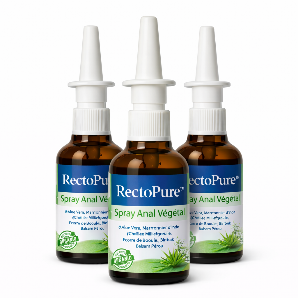 RectoPure™ Spray Anal Végétal | Stoppez les hémorroïdes sans chirurgie ni suppositoires !