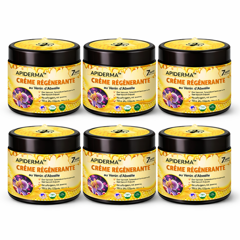 APIDERMA™ Crème Régénérante au Venin d’Abeille | Effacez rides et relâchement en 3 minutes !