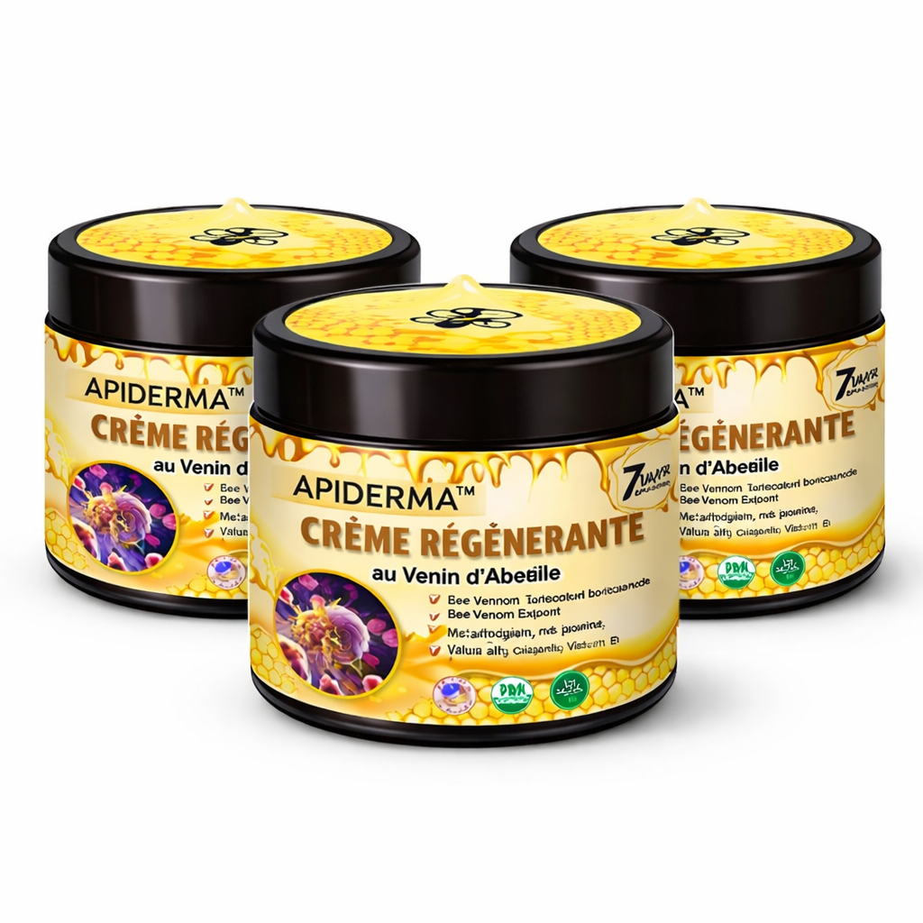 APIDERMA™ Crème Régénérante au Venin d’Abeille | Effacez rides et relâchement en 3 minutes !