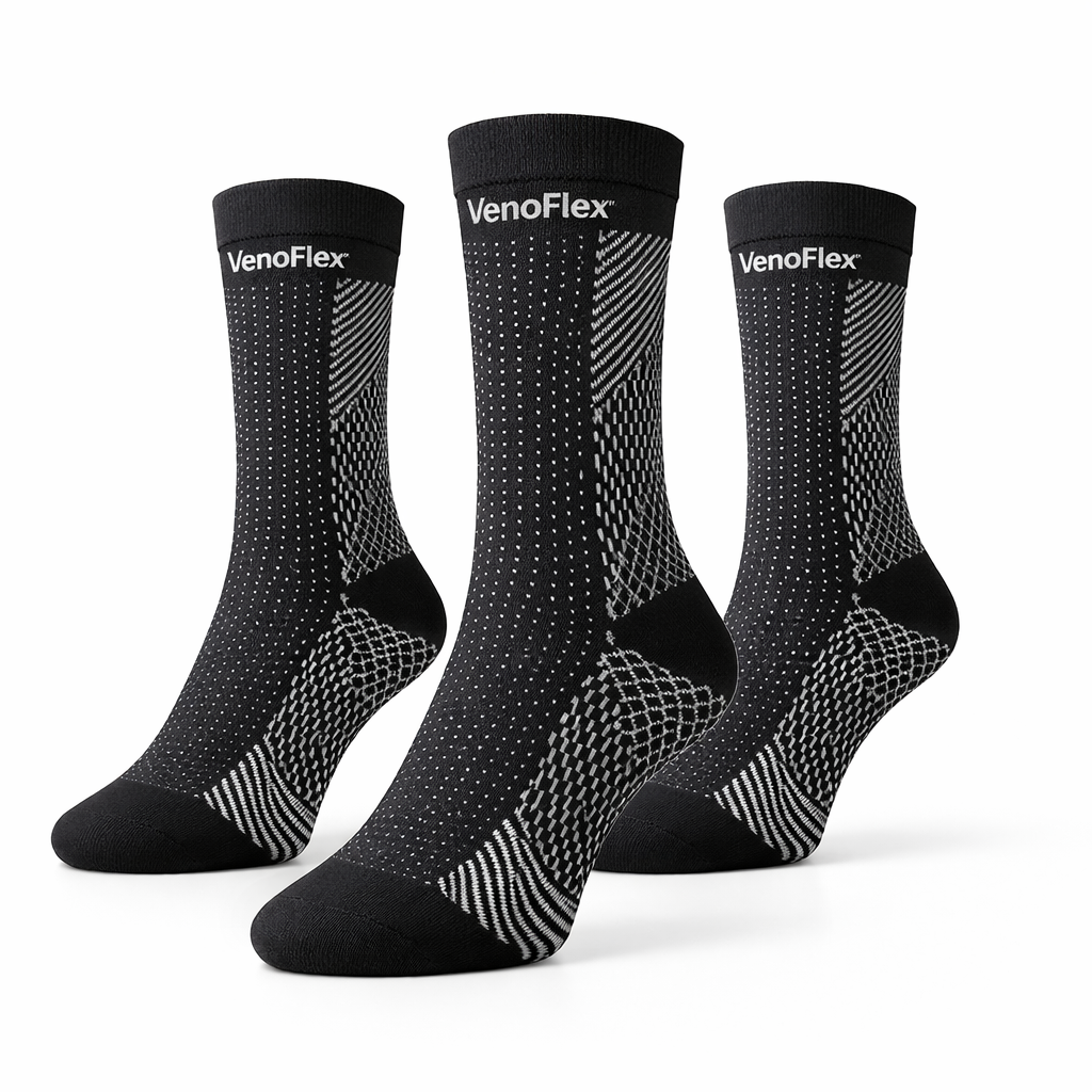 VenoFlex™ Chaussettes de Compression Médicales | Des jambes légères et sans douleur en 5 minutes !