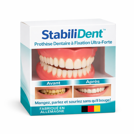 StabiliDent™ Prothèse Dentaire à Fixation Ultra-Forte | Mangez, parlez et souriez sans qu’il bouge – toute la journée sans colle!