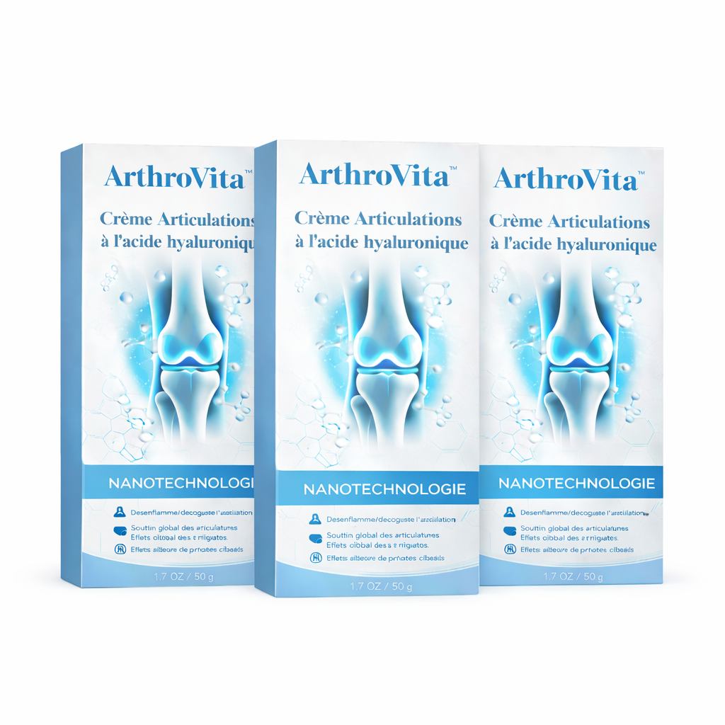 ArthroVita™ Crème Articulations à l’Acide Hyaluronique | Supprime la douleur de l’arthrose en 2 minutes !