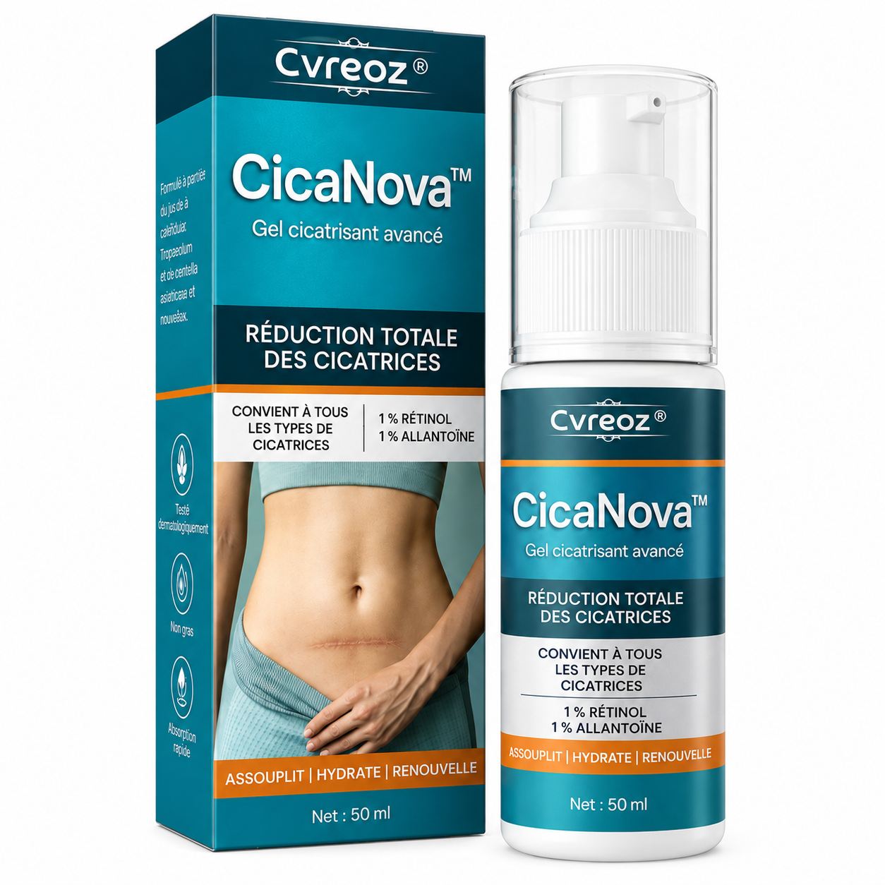 CicaNova™ Gel Réparateur Anti-Cicatrices Avancé | Estompez cicatrices, brûlures et marques d’acné dès 7 jours, sans laser ni chirurgie !