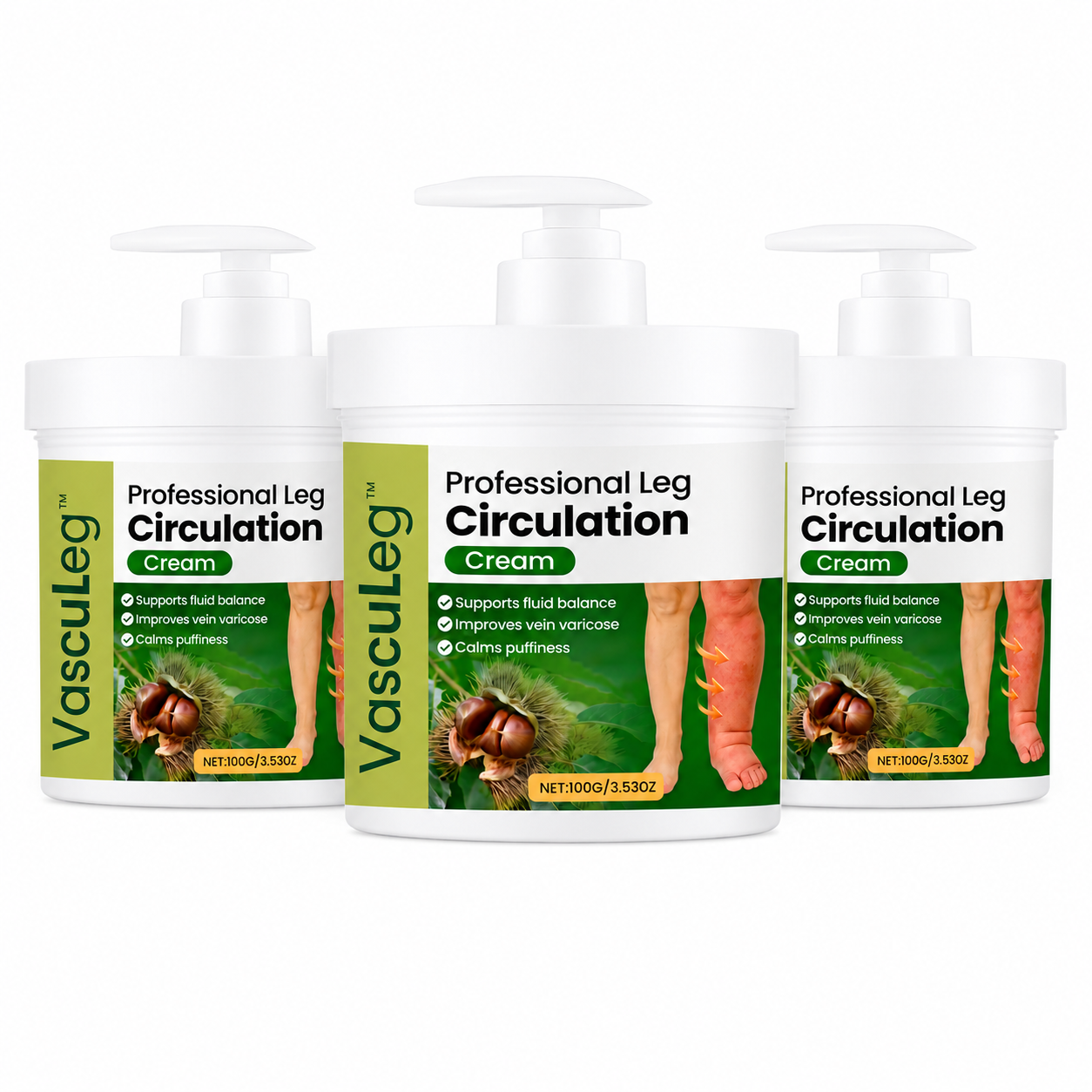 VascuLeg™ Crème Circulation & Jambes Lourdes | Retrouvez des jambes légères en 48h, sans bas de contention ni massage douloureux !