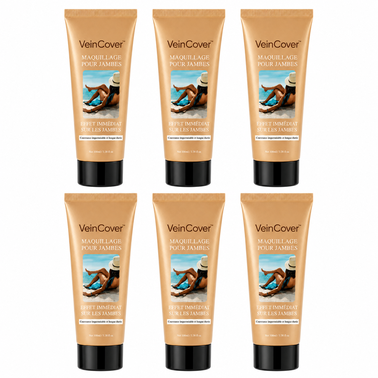 VeinCover™ Crème Camouflage Varices & Imperfections | Retrouvez des jambes nettes, lisses et lumineuses dès la première application !