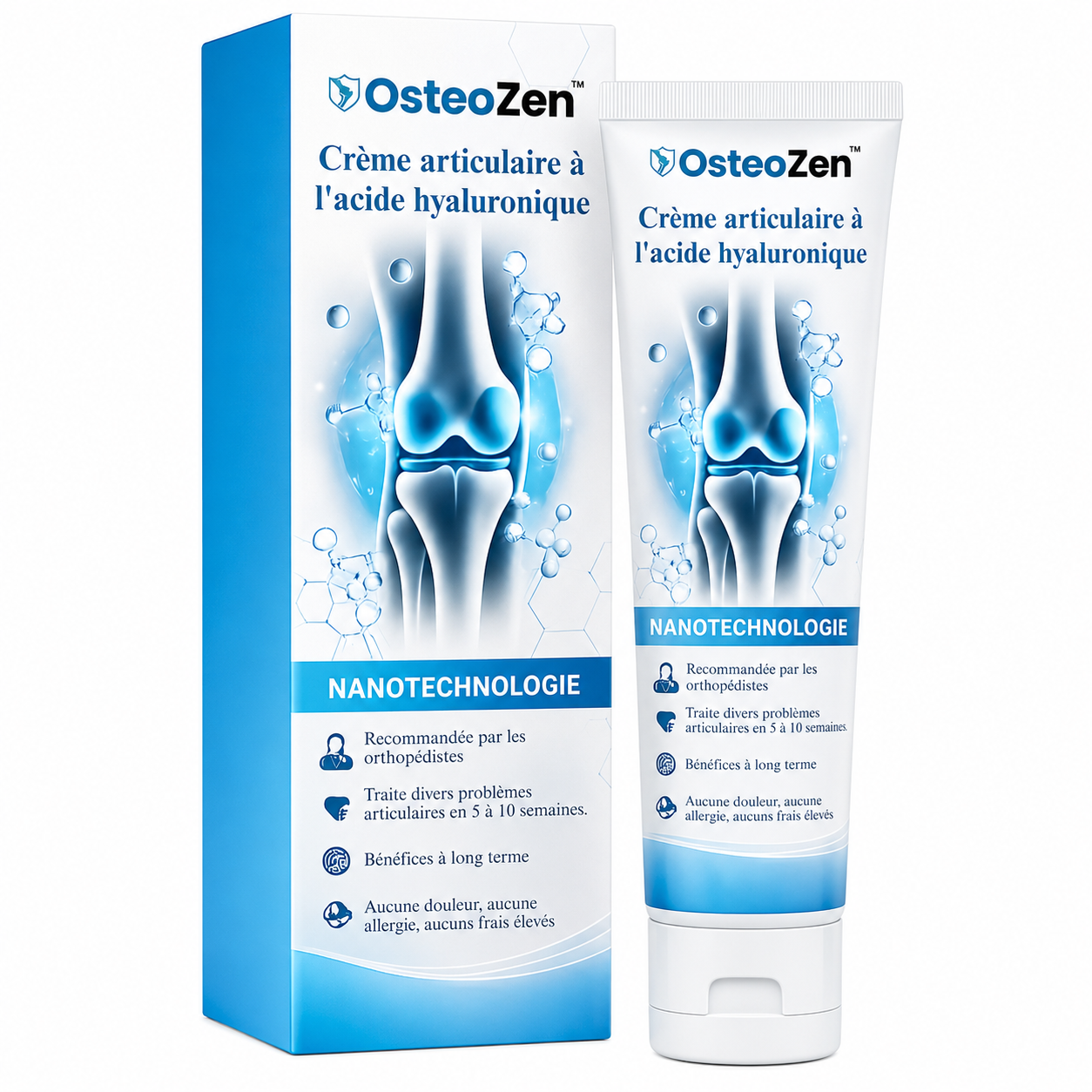OsteoZen™ Crème articulaire à base d’acide hyaluronique | Soulage la douleur liée à l’arthrose en seulement 2 minutes !