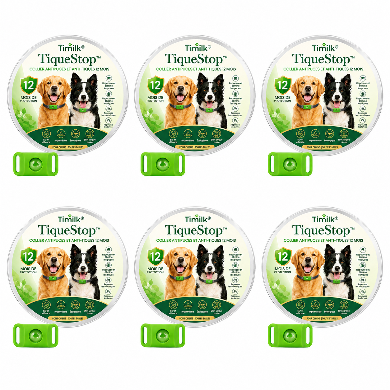 TiqueStop™ Collier Anti-Puces & Tiques pour Chien | Stoppez puces et tiques sans stress dès la première pose !