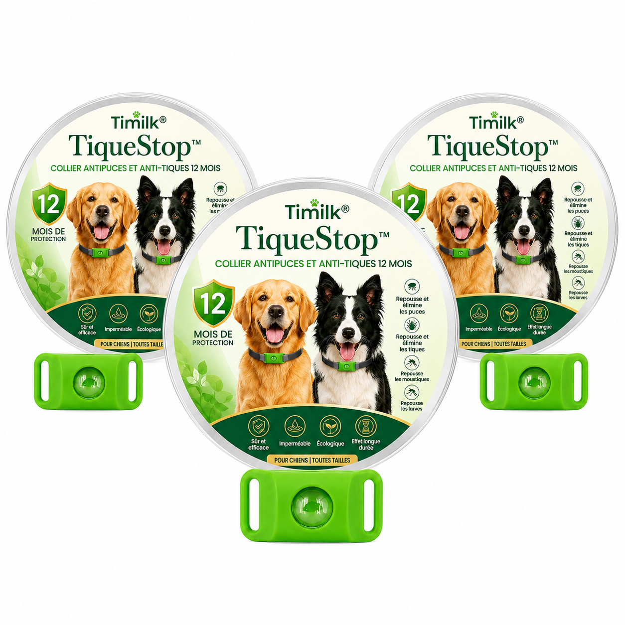 TiqueStop™ Collier Anti-Puces & Tiques pour Chien | Stoppez puces et tiques sans stress dès la première pose !