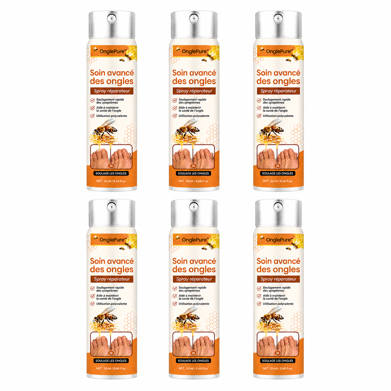 OnglePure™ Spray Réparateur Anti-Mycose des Ongles | Répare les ongles abîmés et élimine les infections en 5 minutes !