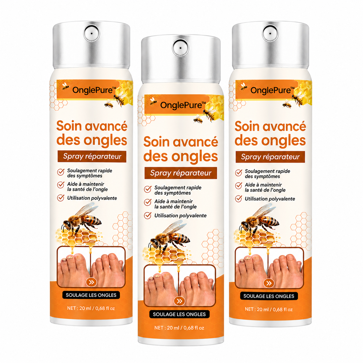 OnglePure™ Spray Réparateur Anti-Mycose des Ongles | Répare les ongles abîmés et élimine les infections en 5 minutes !