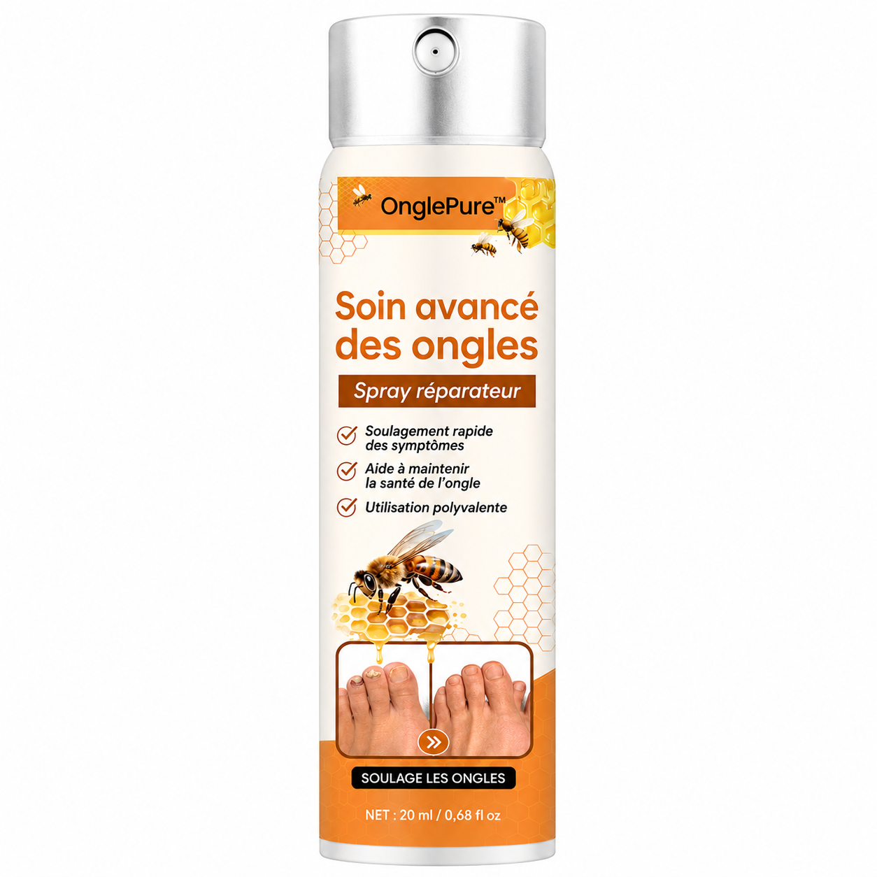 OnglePure™ Spray Réparateur Anti-Mycose des Ongles | Répare les ongles abîmés et élimine les infections en 5 minutes !