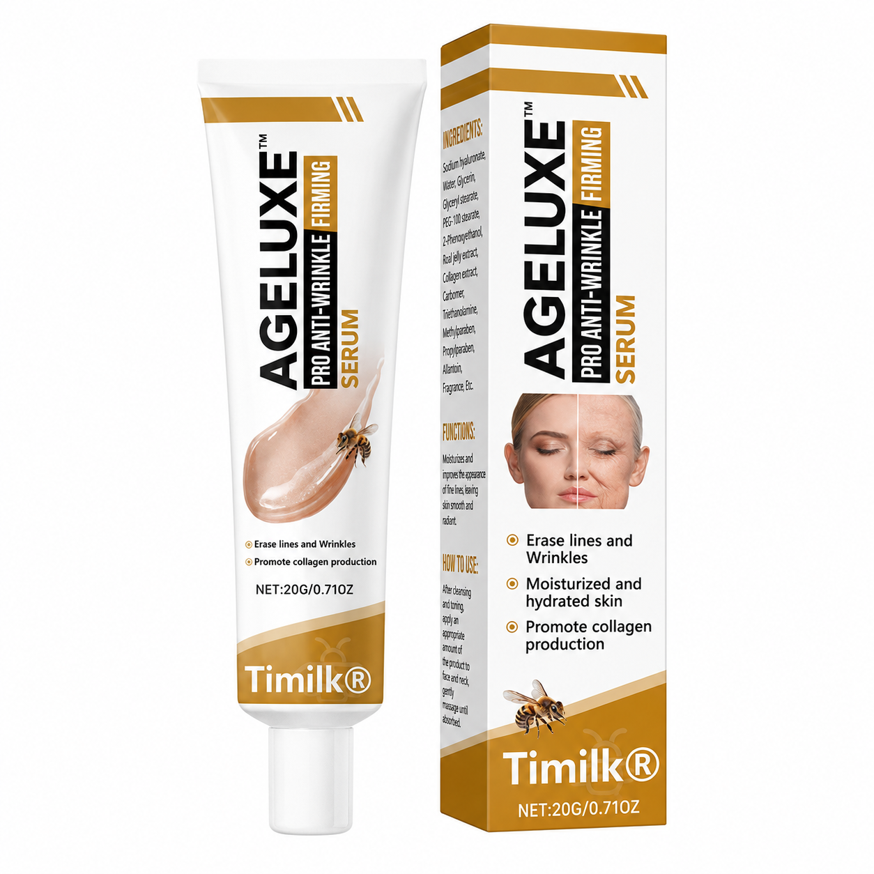 AgeLuxe™ Sérum Anti-Rides Raffermissant | Lissez visiblement vos rides et raffermissez votre peau en 7 jours !