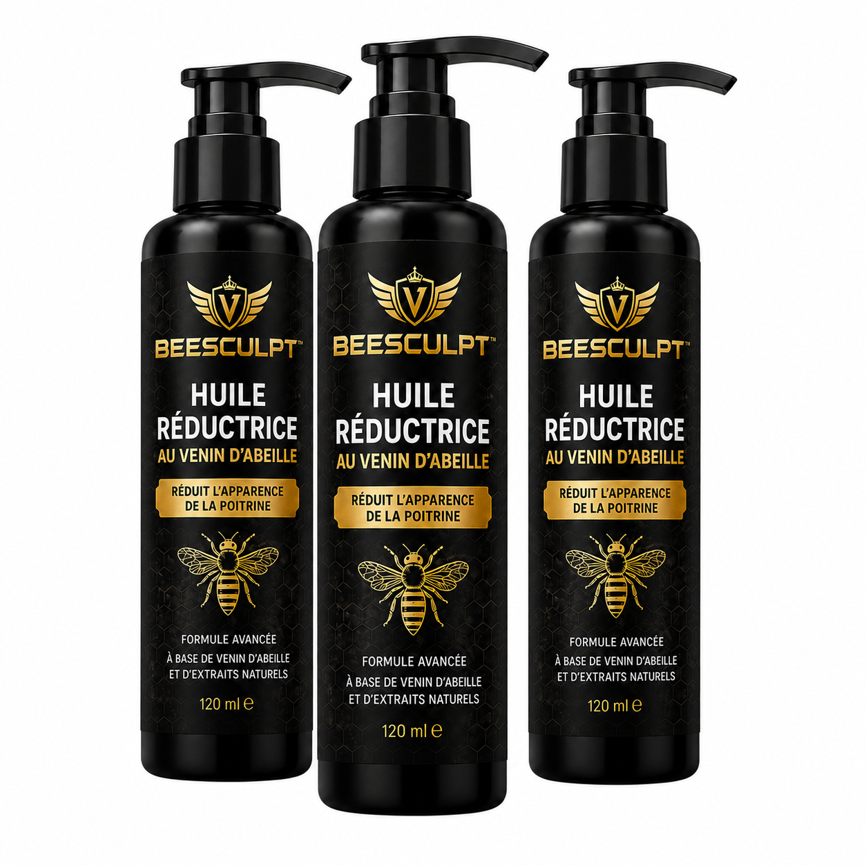 BeeSculpt™ Huile Réductrice au Venin d’Abeille | Élimine les seins masculins en 7 jours chrono!