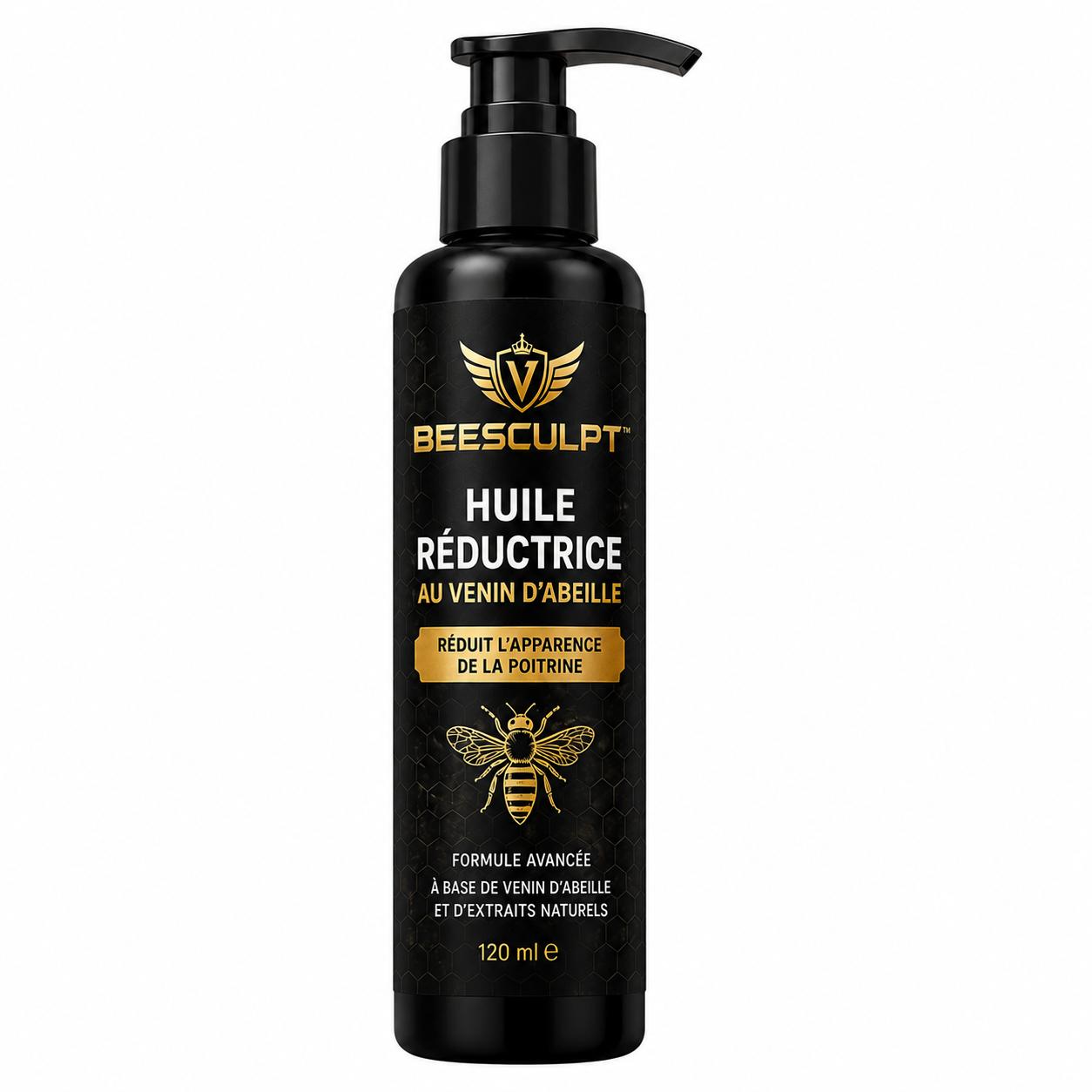 BeeSculpt™ Huile Réductrice au Venin d’Abeille | Élimine les seins masculins en 7 jours chrono!