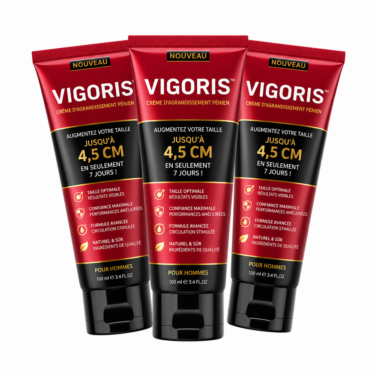Vigoris™ Crème d’agrandissement pénien | Augmentez votre taille jusqu’à 4,5 cm en seulement 7 jours !