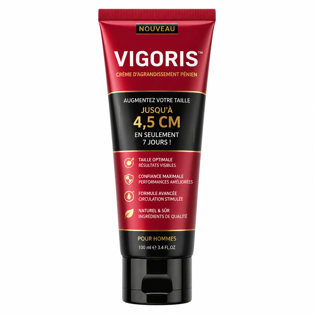 Vigoris™ Crème d’agrandissement pénien | Augmentez votre taille jusqu’à 4,5 cm en seulement 7 jours !
