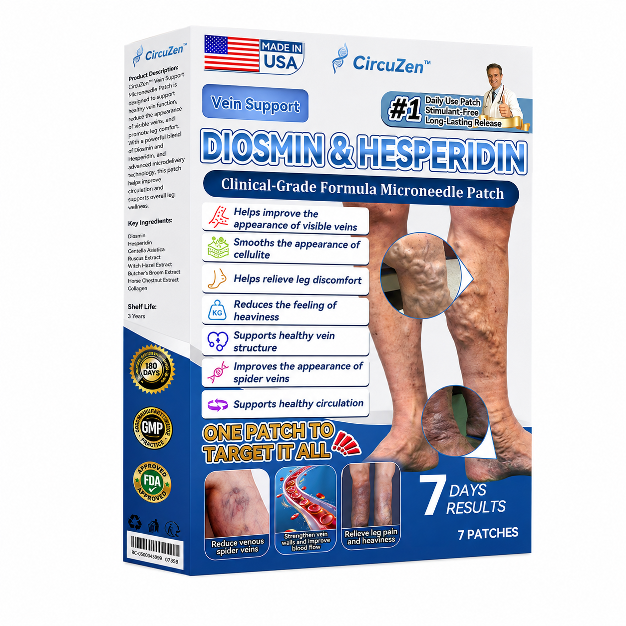 CircuZen™ Patch Anti-Varices | Soulage jambes lourdes, gonflements et inconfort en 3 jours !