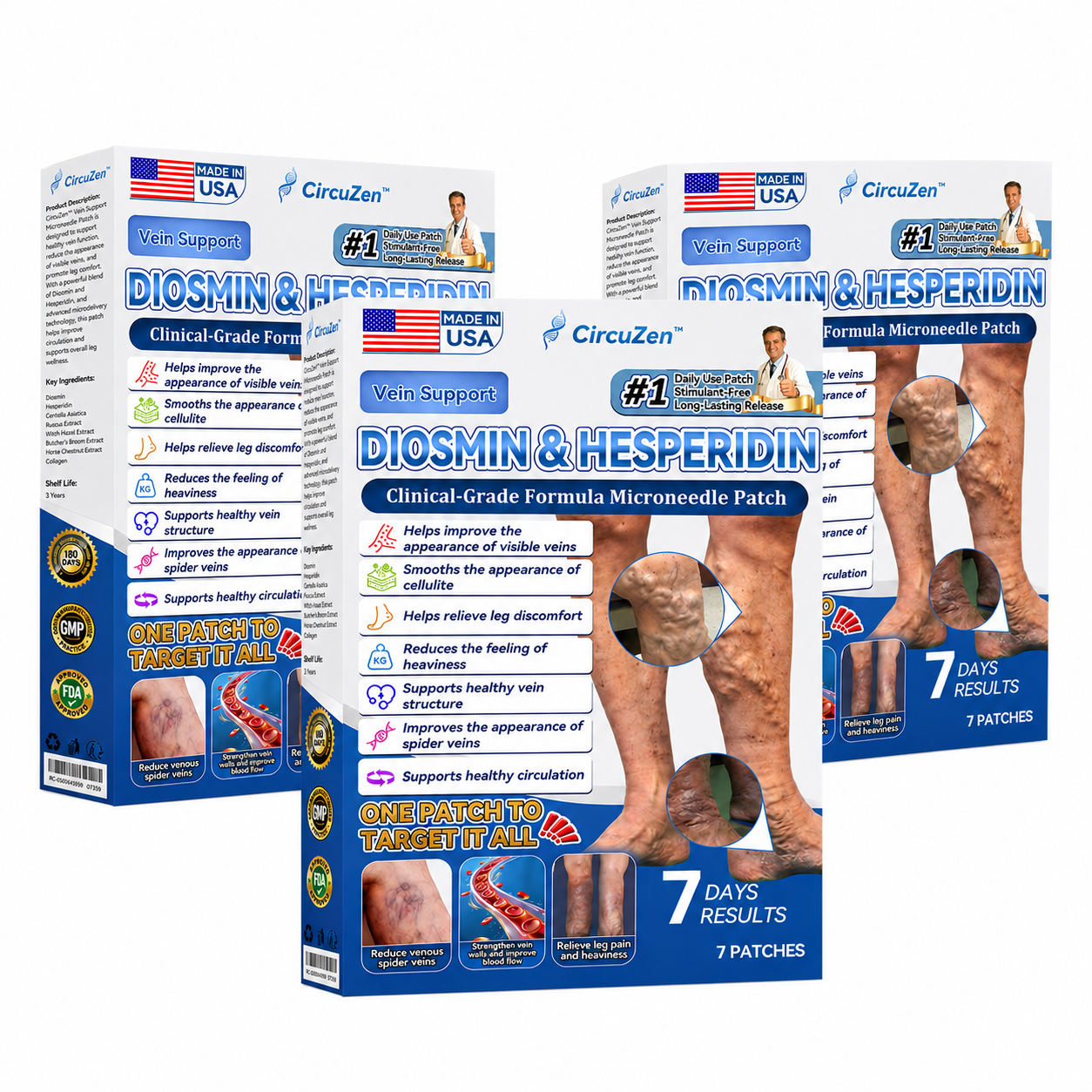 CircuZen™ Patch Anti-Varices | Soulage jambes lourdes, gonflements et inconfort en 3 jours !