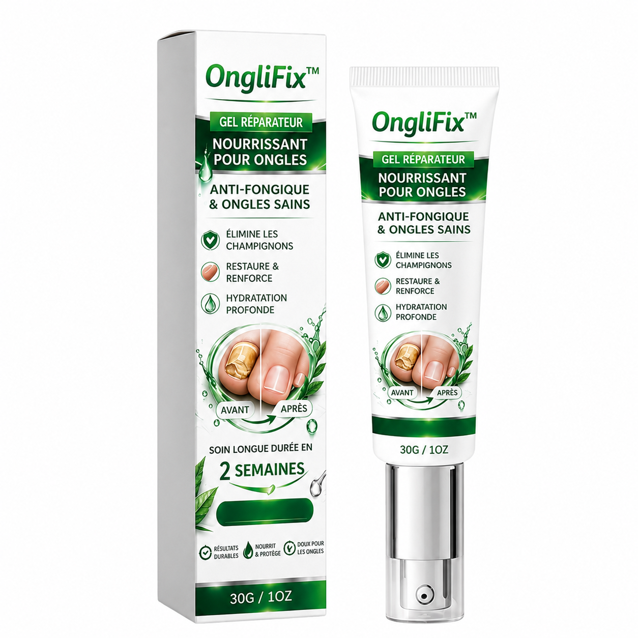 OngliFix™ Gel Réparateur Ongles | Stoppe la mycose et répare les ongles cassants en quelques jours !