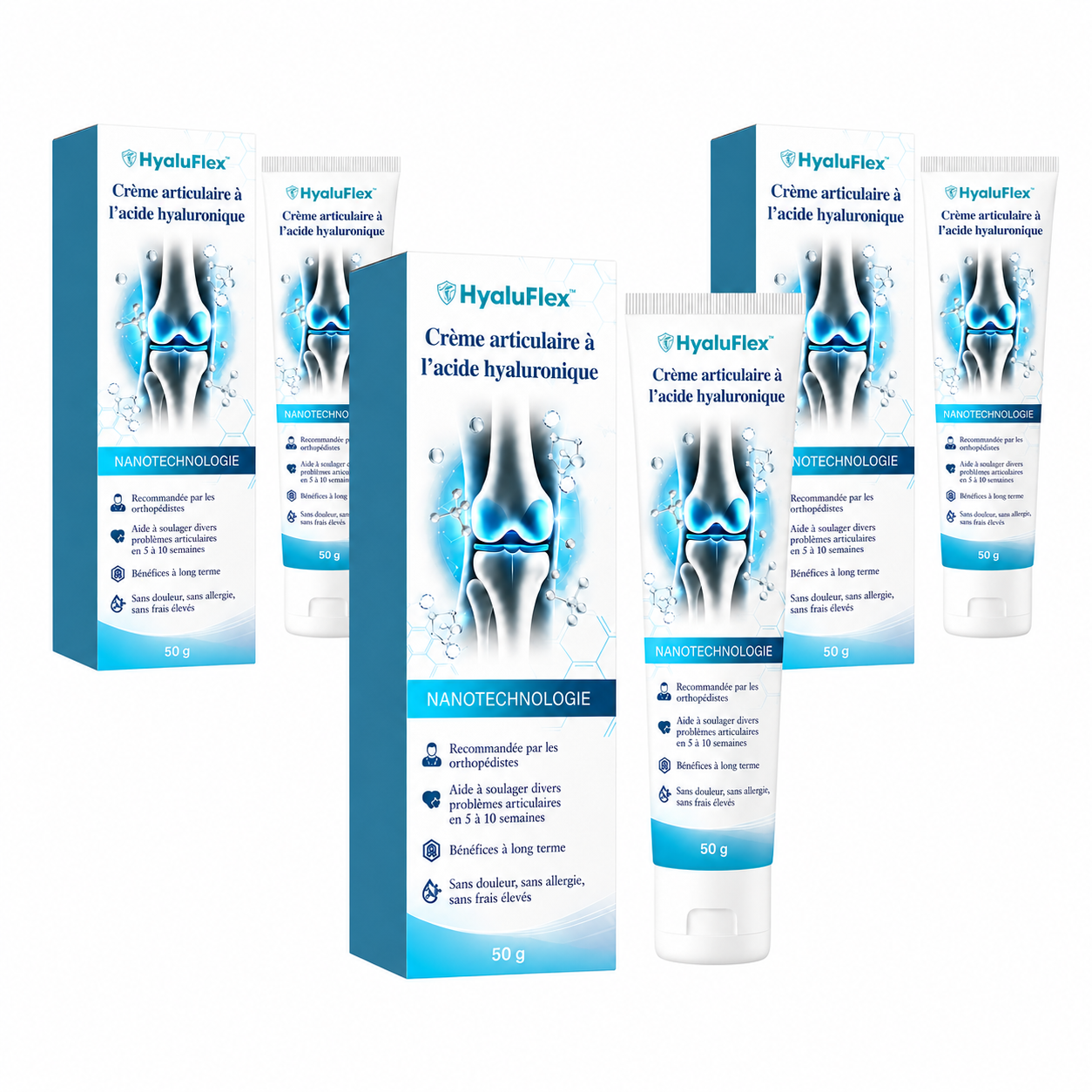 HyaluFlex™ Crème articulaire à base d’acide hyaluronique | Soulage la douleur liée à l’arthrose en seulement 2 minutes !