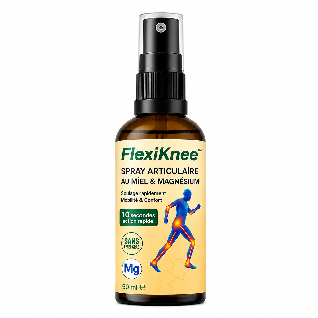 FlexiKnee™ Spray Articulaire au Miel & Magnésium | Supprime vos douleurs articulaires en 10 minutes chrono !