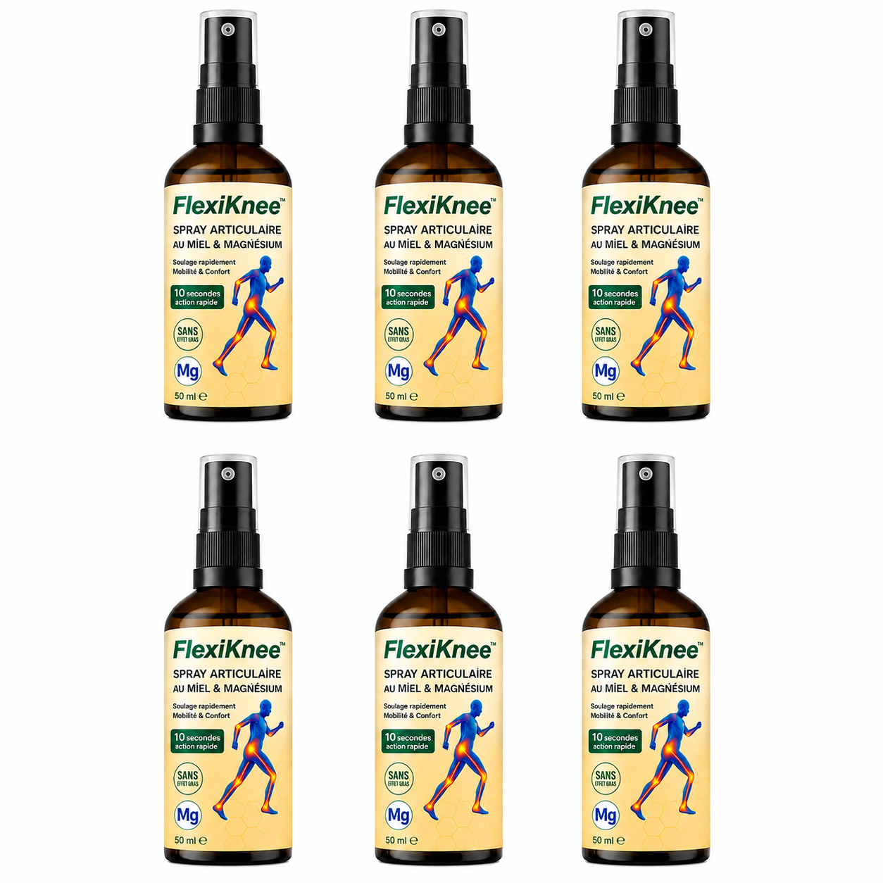 FlexiKnee™ Spray Articulaire au Miel & Magnésium | Supprime vos douleurs articulaires en 10 minutes chrono !