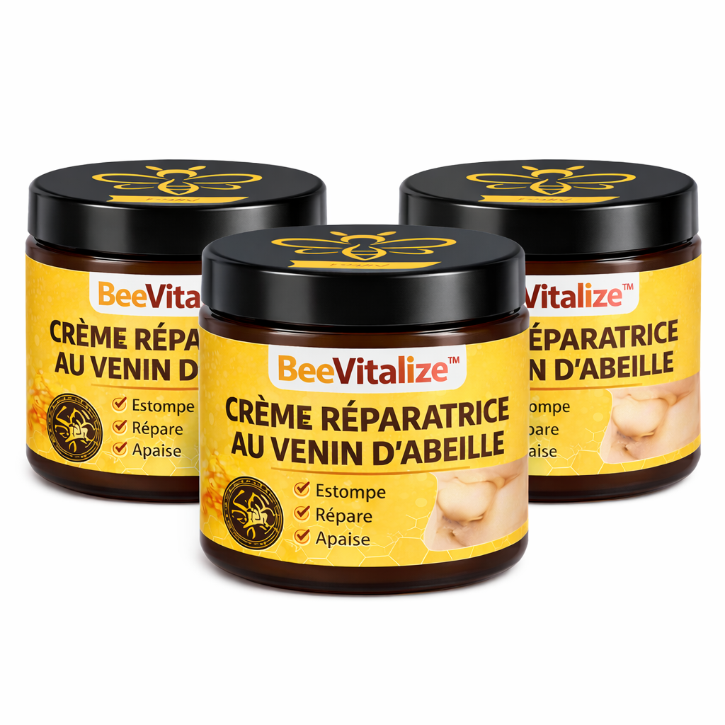 BeeVitalize™ Crème Réparatrice au Venin d’Abeille | Répare votre peau et élimine eczéma, boutons et rougeurs en quelques minutes !