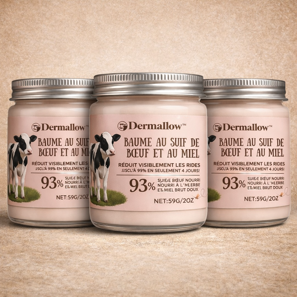 Dermallow™ Baume au suif de bœuf et au miel | Réduit visiblement les rides jusqu’à 93 % en seulement 4 jours !