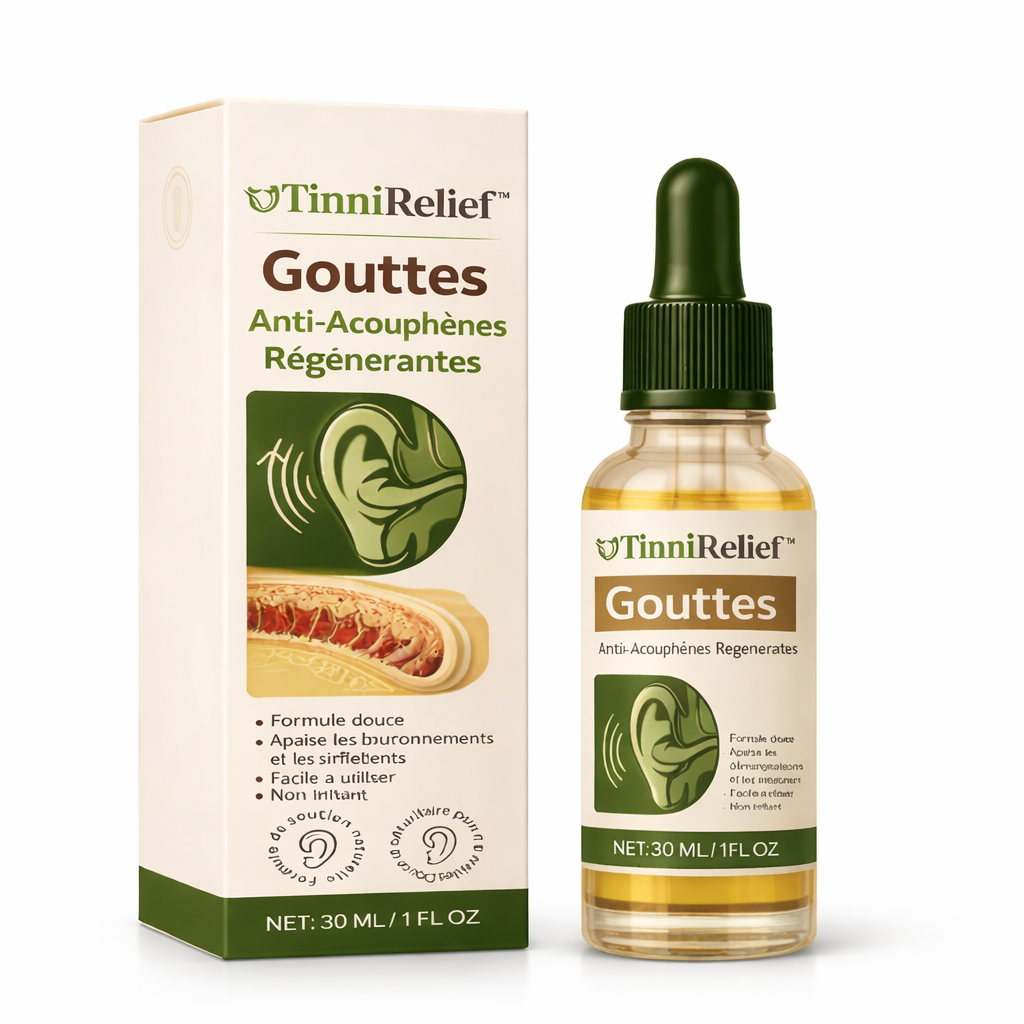 TinniRelief™ Gouttes Anti-Acouphènes Régénérantes | Apaise les acouphènes sans thérapie sonore — et commence à soutenir la réparation des cellules ciliées en seulement 4 jours !