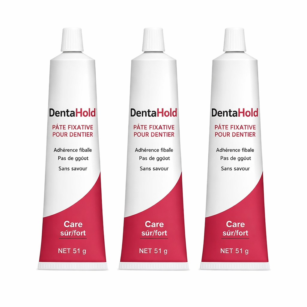 DentaHold™ Pâte Fixative pour Dentier | Fixez votre dentier solidement et retrouvez un confort parfait en 5 minutes !