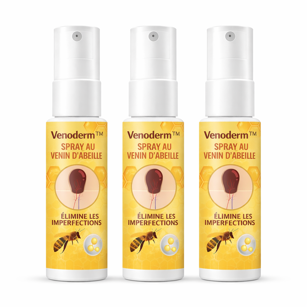 Venoderm™ Spray au Venin d’Abeille | Éliminez les imperfections et retrouvez une peau nette en 5 minutes !