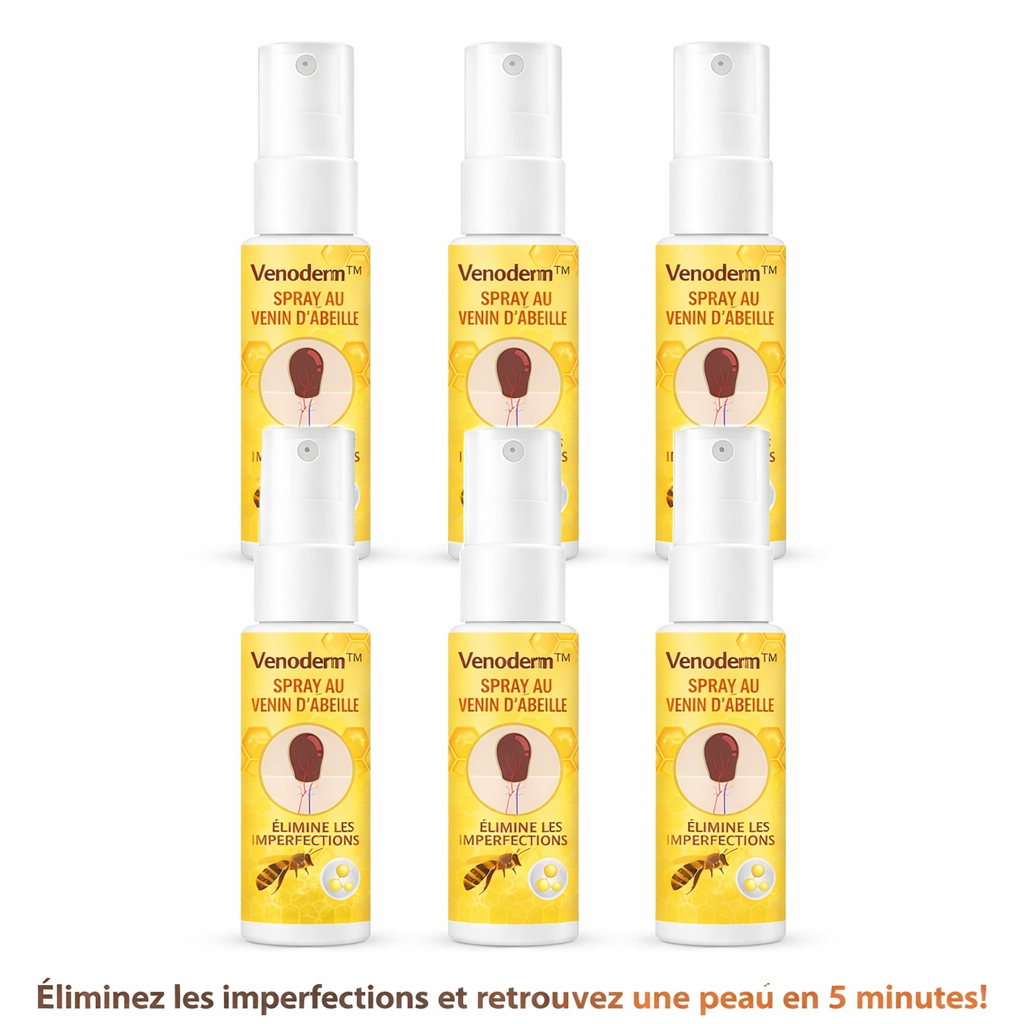 Venoderm™ Spray au Venin d’Abeille | Éliminez les imperfections et retrouvez une peau nette en 5 minutes !