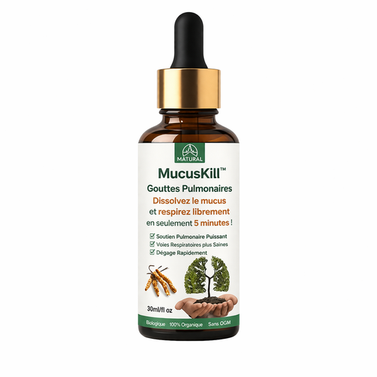 MucusKill™ Gouttes Pulmonaires | Dissolvez le mucus et respirez librement en seulement 5 minutes !