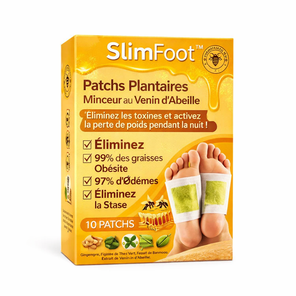 SlimFoot™ Patchs Plantaires Minceur au Venin d’Abeille | Éliminez les toxines et activez la perte de poids pendant la nuit !
