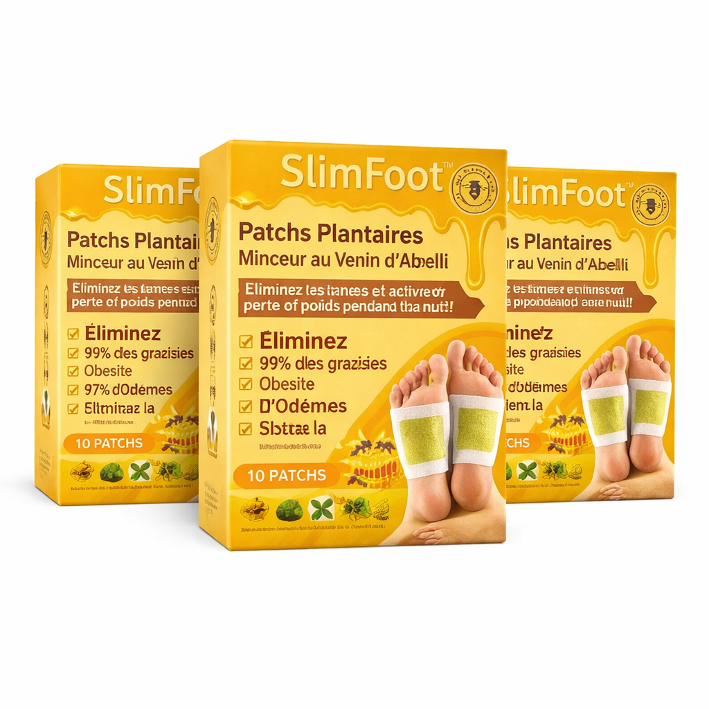 SlimFoot™ Patchs Plantaires Minceur au Venin d’Abeille | Éliminez les toxines et activez la perte de poids pendant la nuit !