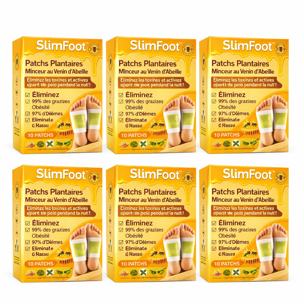 SlimFoot™ Patchs Plantaires Minceur au Venin d’Abeille | Éliminez les toxines et activez la perte de poids pendant la nuit !