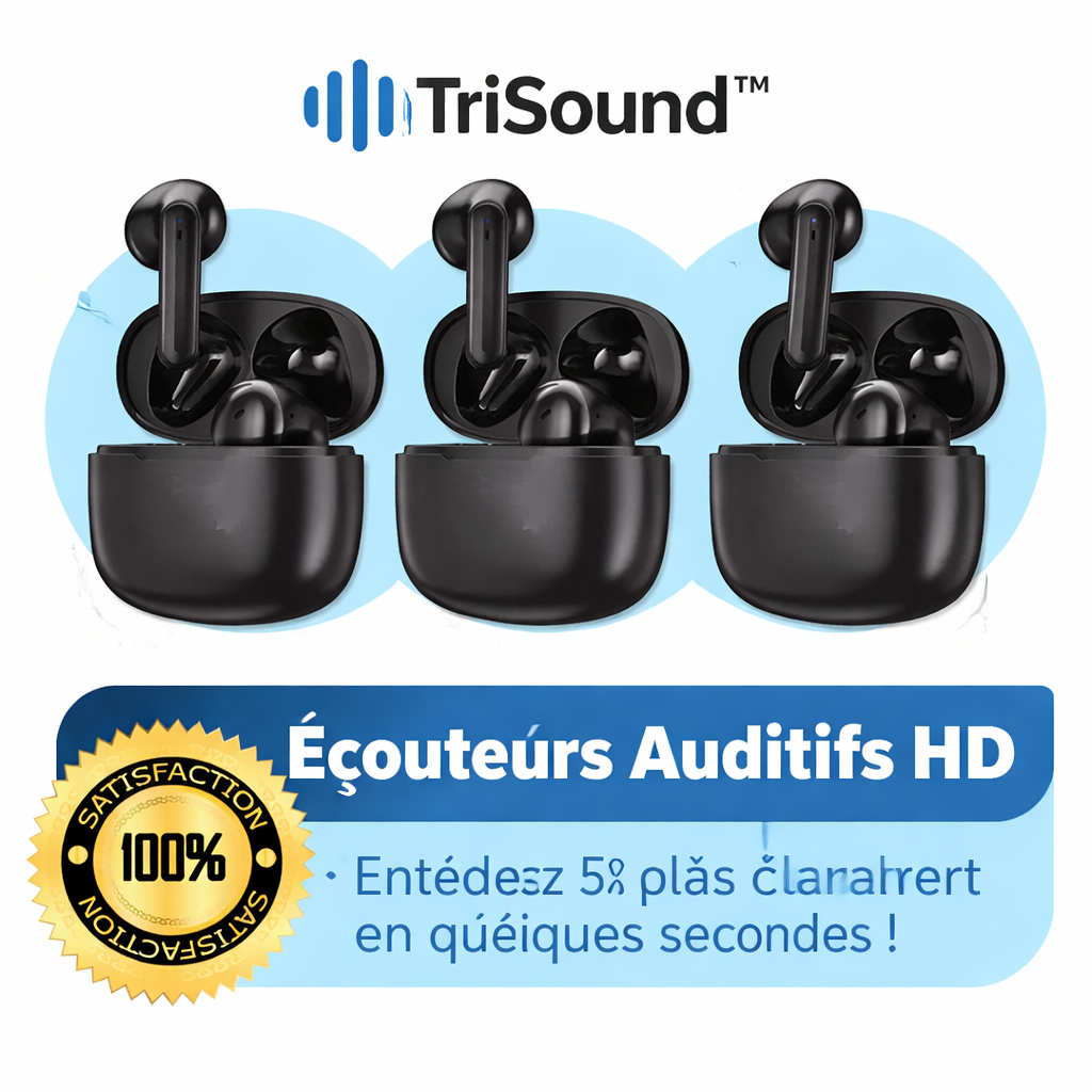 TriSound™ Écouteurs Auditifs HD | Entendez 5x plus clairement en quelques secondes !