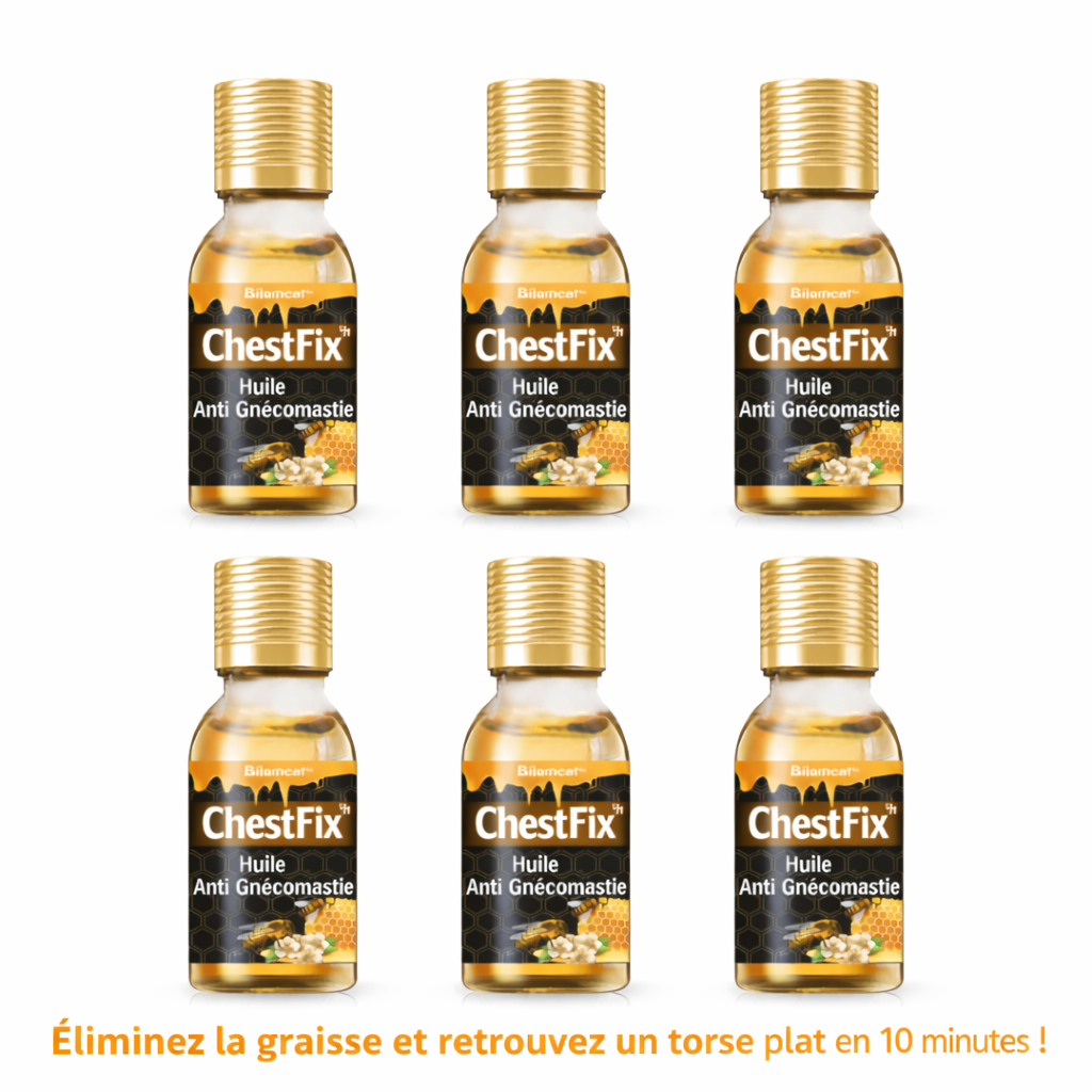 ChestFix™ Huile Anti-Gynécomastie | Éliminez la graisse et retrouvez un torse plat en 10 minutes !