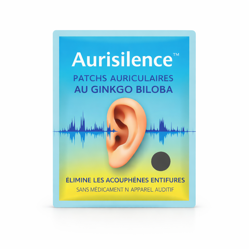 Aurisilence™ Patchs Auriculaires au Ginkgo Biloba | Éliminez vos acouphènes en 7 heures et retrouvez enfin le silence !