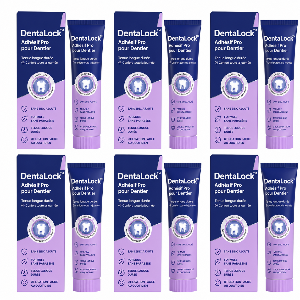 DentaLock™ Adhésif Pro pour Prothèses Dentaires | Souriez, mangez et parlez en toute confiance jusqu’à 96h, sans zinc ni irritation !